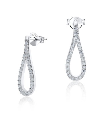 Water Drop Shaped With CZ Stud Earring STS-3379